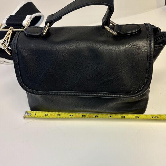 Ah Dorned Mini Crossbody Messenger Bag with Adjustable Striped Guitar Strap - Picture 9 of 11